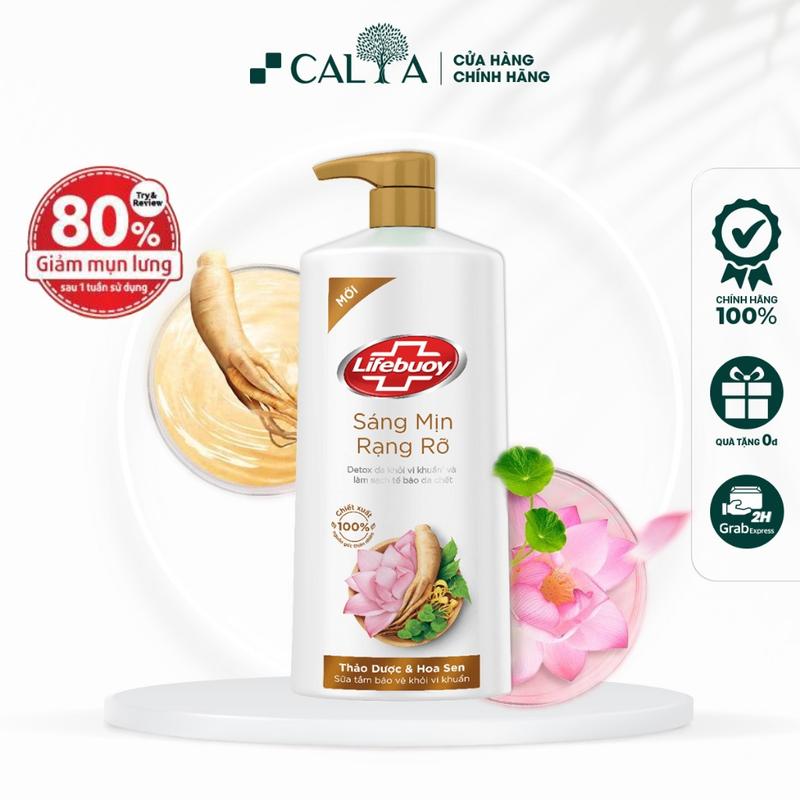  Sữa Tắm Lifebuoy Thảo Dược Và Hoa Sen Giúp Sạch Sâu Detox Cho Da Chiết Xuất Thiên Nhiên 200g 800g Dưỡng Body 