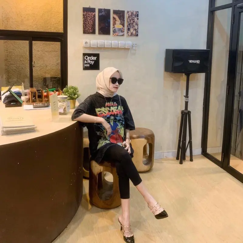OVERSIZE VIRAL PARODY PABLO cewek cowok bisa pakai Katun Katun Katun Katun Katun Combed Wanita 6