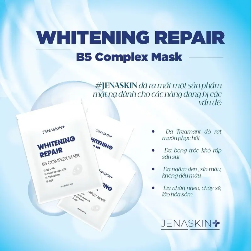 Mặt nạ Jena Skin siêu PHỤC HỒI + LÀM SÁNG  10 miếng