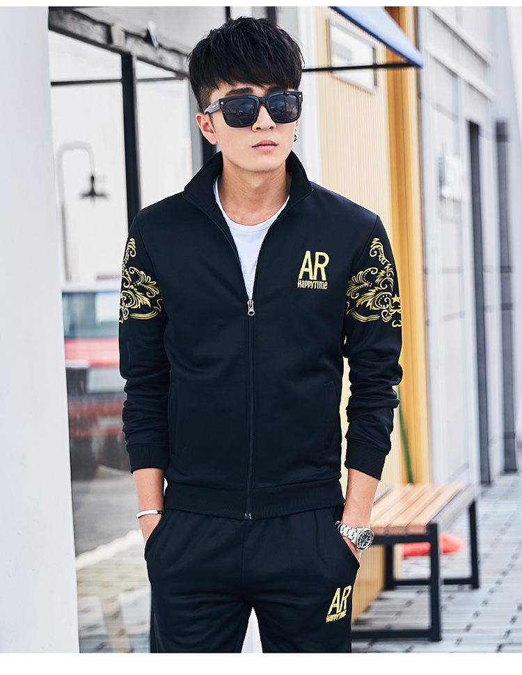 Product Introduction of Spring and Autumn New Men's Casual Sports Suit Youth Korean Fashion Trendy Long Baseball Uniform Large Size Coat 3