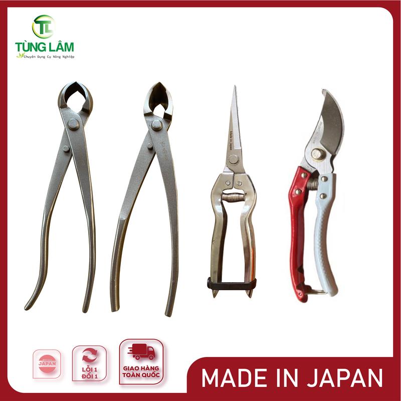 Kìm Cạp Tròn Cạp Xéo Tặng Kéo Cắt hoặc Kéo Tỉa Cây Cảnh Bonsai Thép Trắng Đúc Nguyên Khối Sắc Bén-SP01 Dụng Cụ Nông Nghiệp Tùng Lâm
