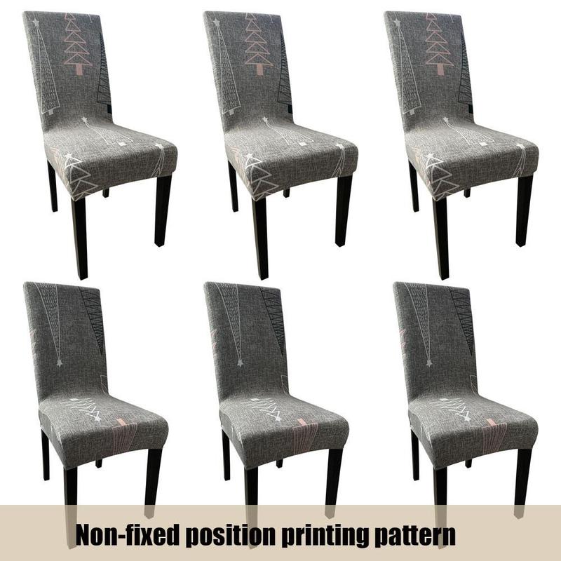 Modern Printed Chair Cover, 4/6pcs Removable Elastic Chair Slipcover, Simple Comfortable Breathable Reusable Chair Cover, Chair Cover for Home Dining Room Hotel 1