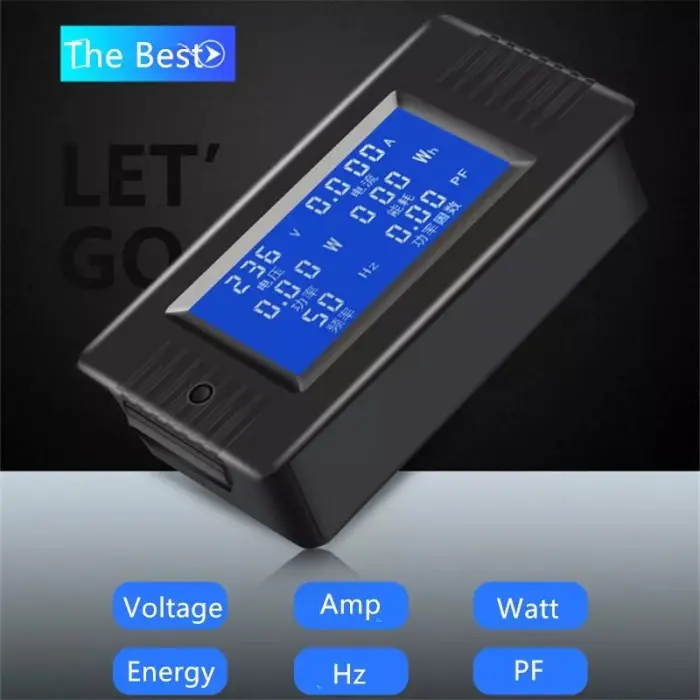 AC watt meter kwh daya 6in1 PZEM-022 220V 100A vlot meter alat ukur 3