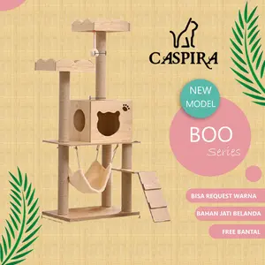 Cat Condo - Kandang Kucing Kayu Jati Belanda - Cakaran Kucing - Panjatan Kucing - Rumah Kucing - Mainan Kucing