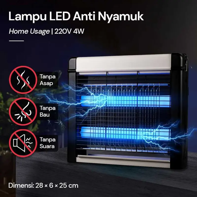 Perangkap Nyamuk Lalat Bug Zapper Lampu LED Anti Nyamuk Mosquito Daya 220V 4W 0