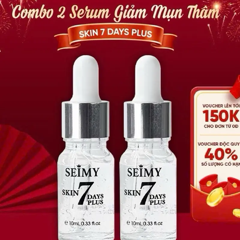 Combo 2 Chai Serum giảm mụn thâm Seimy - Skin 7 Days Plus - 10ml.