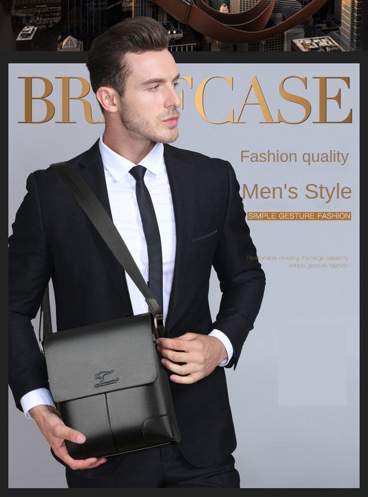 Product Introduction of PU Leather Men Crossbody Bag Waterproof Large Capacity Shoulder Bags For Boys Trendy Design Messenger Bags 1