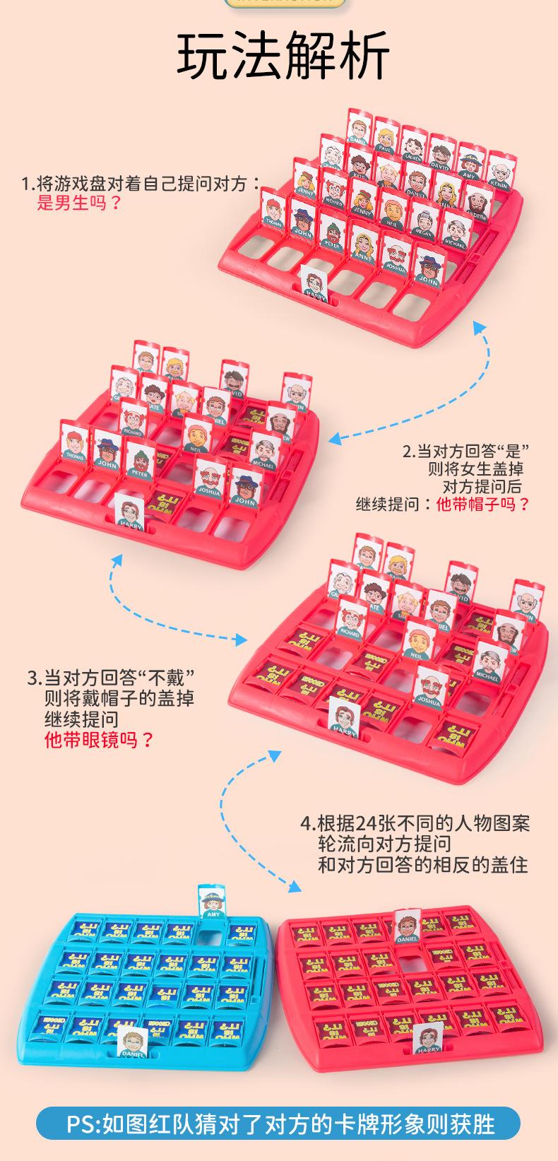 Product Introduction of Đoán xem tôi là ai, cha mẹ-con cái tương tác sức mạnh giáo dục tư duy đào tạo đồ chơi hai người chiến đấu Douyin trò chơi bảng trò chơi trí tuệ 4