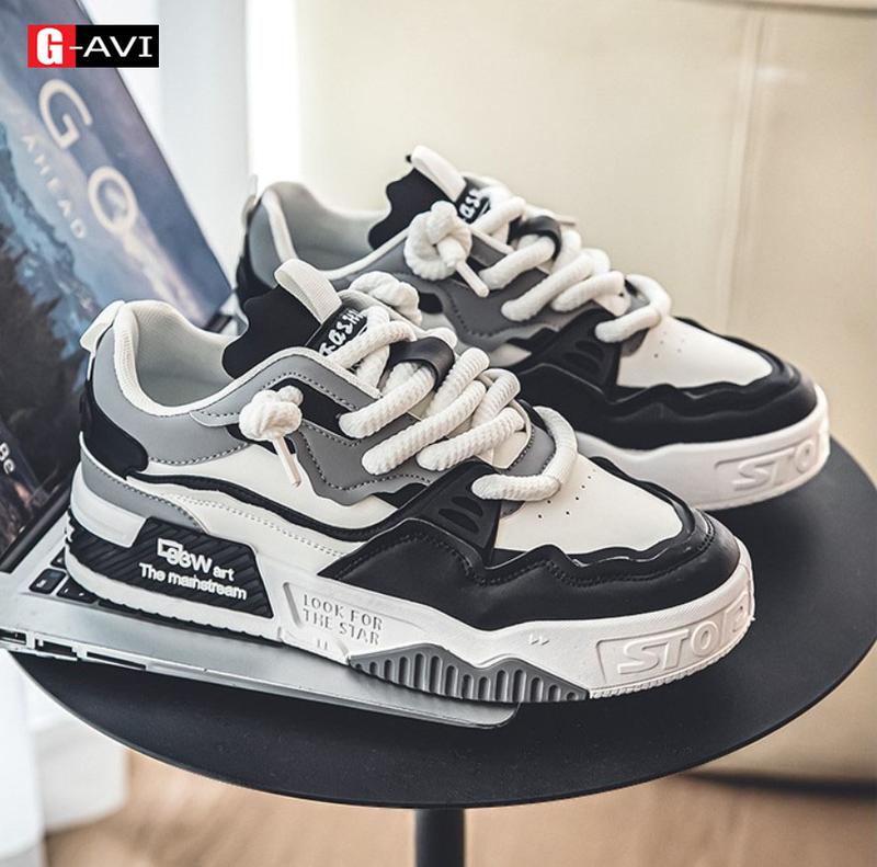  Giày sneaker nam G-AVI mẫu mới hot trend 2024 kiểu dáng trẻ trung phong các cá tính 129 Shoes Đế Bằng Len 