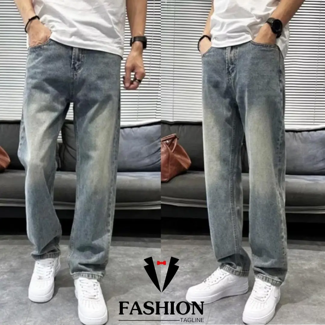 Quần Jean Nam Ống Suông Cạp Cao Wash Retro Misery Store, Quần Jean Nam Baggy Wash Khói Chất Liệu Cao Cấp Menswear Pants