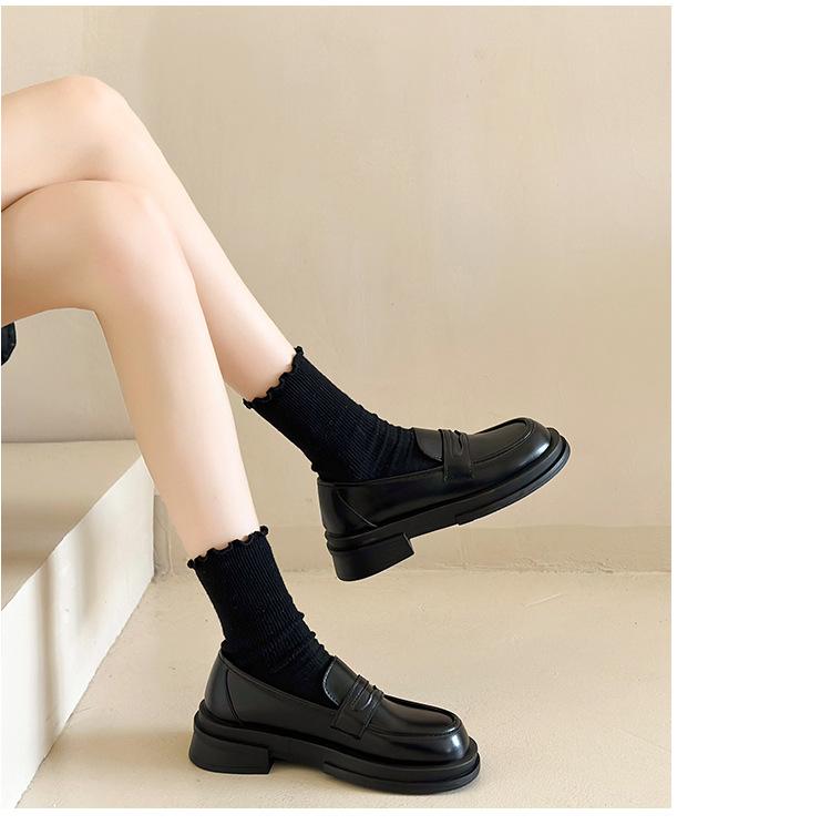 Product Introduction of Authentic Leather Loafers Women's 2024 Spring New Japanese JK Mary Jane Shoes Small Leather Shoes Slip-on Horsebit Buckle Pumps 20