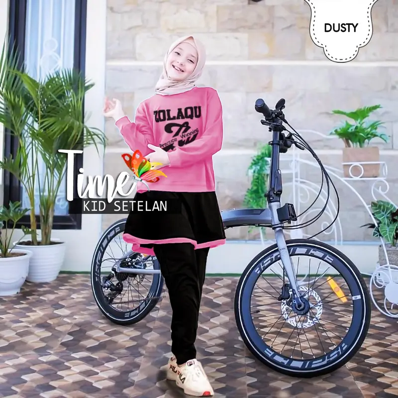SETCEL JUMBO TIME Gowes ZLQ | Baju Serba Setelan Pakaian Olahraga Wanita Muslim Rekomendasi Outfit Atasan Celana Panjang Polos Dewasa Kaos 3