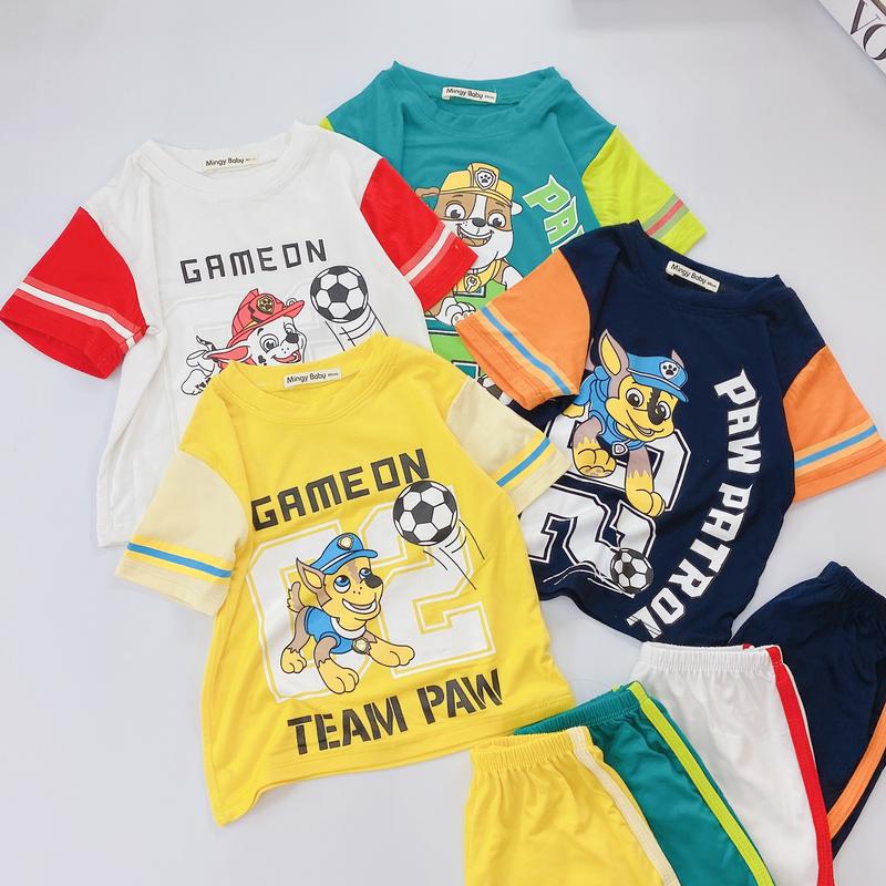 (7-25kg)Bộ cộc tay thun lạnh thể thao in hình Đội Chó Cứu Hộ cho bé trai bé gái- Bộ thể thao Mingy Baby cho bé quần  áo