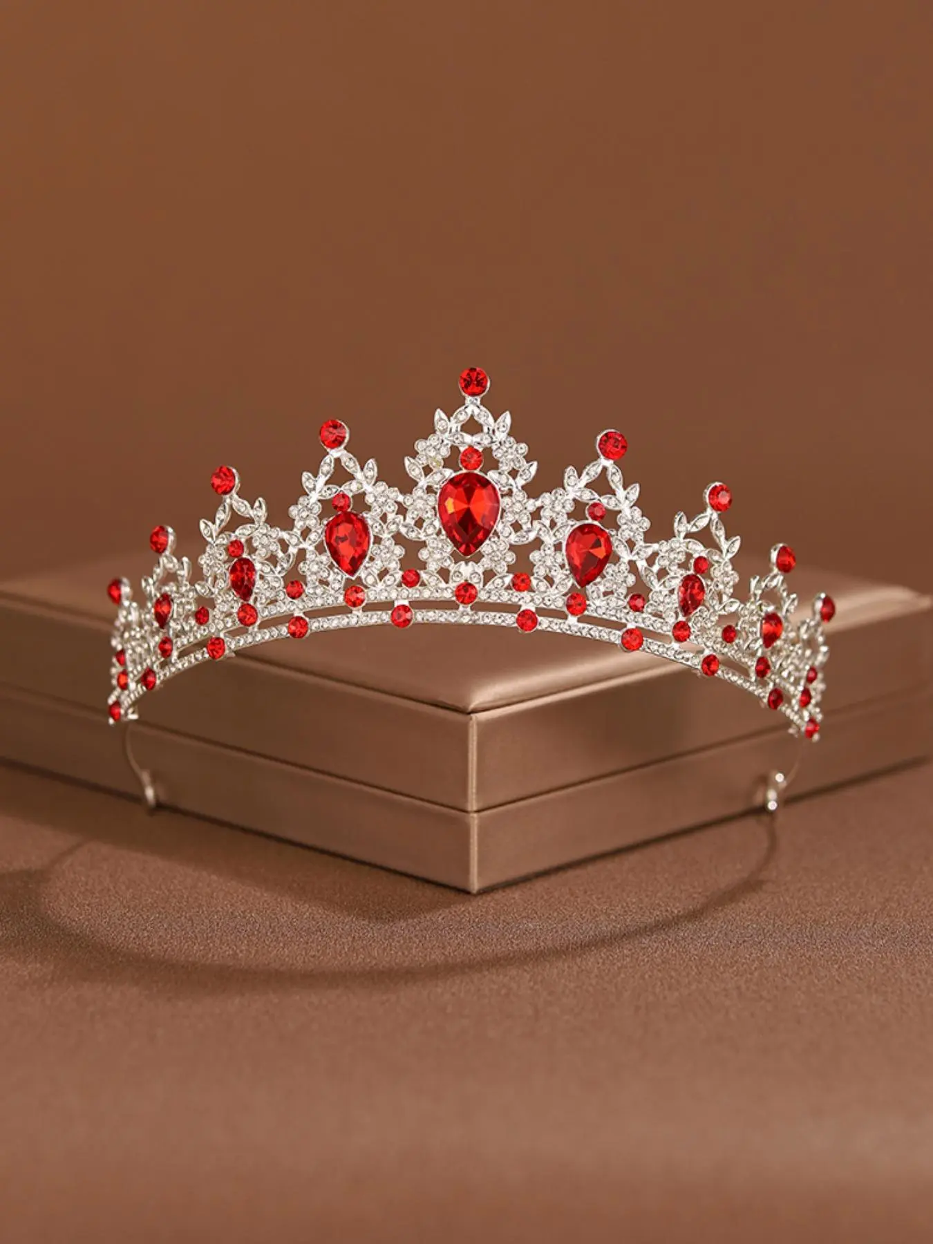 Rhinestone Decorated Crown Tiara, Elegant Bridal Headwear for Wedding Birthday Party, Fashion Hair Accessories for Women & Girls
