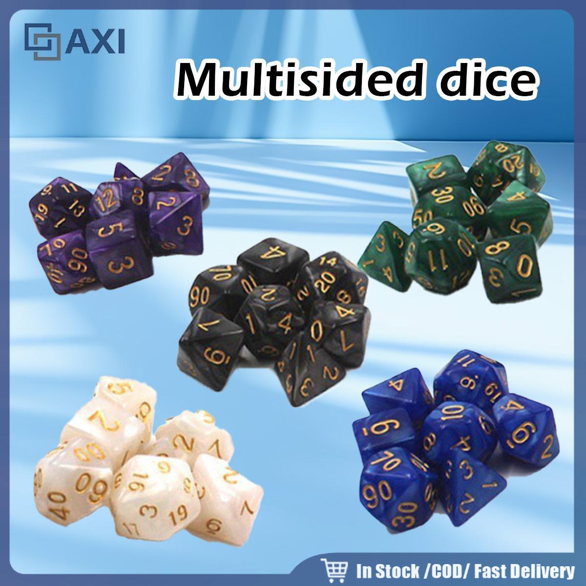 จัดส่งรวดเร็ว ลูกเต๋า board game หลายด้านd4 d6 d8 d10 d12 d20 d100 ชุด7ชิ้น ลูกเต๋าเกมตาราง