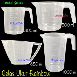 Gelas Takar Ukur 300ml 500ml 650ml 1000ml 2000ml Tebal Gelas Takar Measuring Cup Rainbow / Gelas Ukur Rainbow 300 500 650 1000 2000 ml / Gelas Takar 1/4 1/2 1 2 liter Greenleaf Tebal 1/4Liter 1/2Liter 1Liter 2Liter