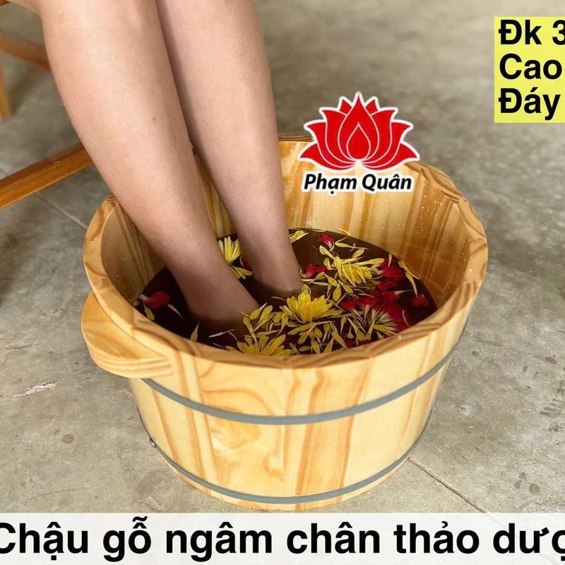  Chậu gỗ ngâm chân có hạt massage chậu ngâm chân gỗ thông 