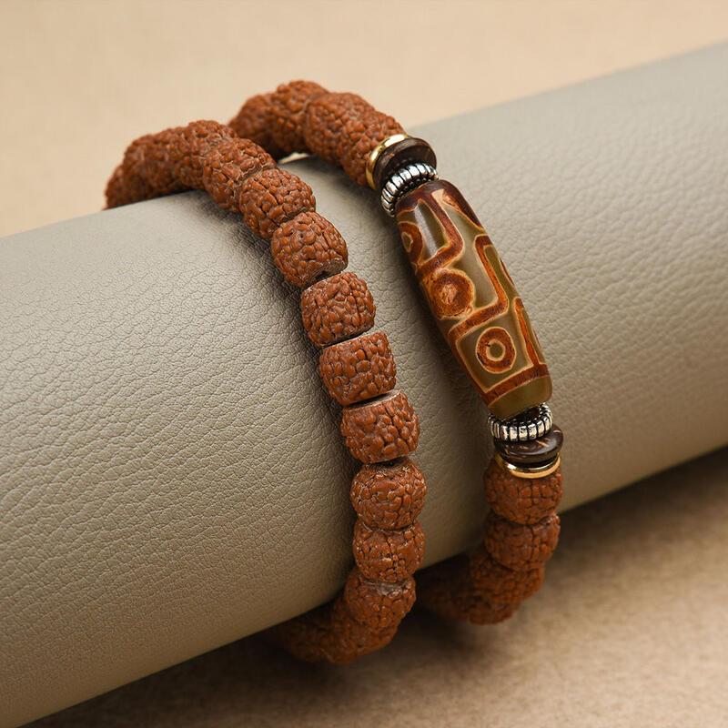 Product Introduction of Nature Vra Bodhi Rudraksha Men Meditation Mala Bead Bracelets for Women Jewelry New Prayer Tibetan Buddhism Bracelet 15