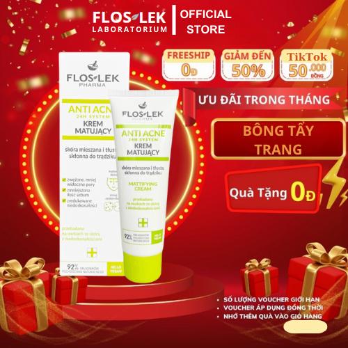 Floslek Kem Dưỡng Kiềm Dầu Cho Da Dầu Mụn 50ml Chính Hãng Giảm Dầu Trắng Da Cung Cấp Dưỡng Ẩm An Toàn