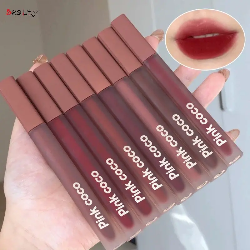 Pinkcoco 6 Colors Beautiful Liquid Lipstick Ultra Matte Soft Mist Waterproof Long Lasting Lip Gloss Women Nude Makeup Cosmetic