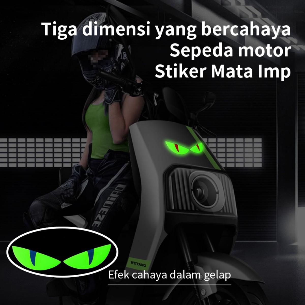 Stiker Mata Setan 3D Bercahaya Khusus Mobil & Motor – Tampilan Kucing yang Menarik untuk Kendaraan Anda