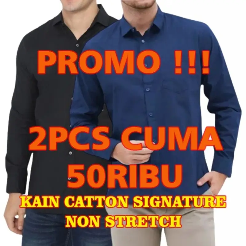 PAKET 2PCS CUMA 50RIBU KEMEJA POLOS PRIA LENGAN PANJANG 5