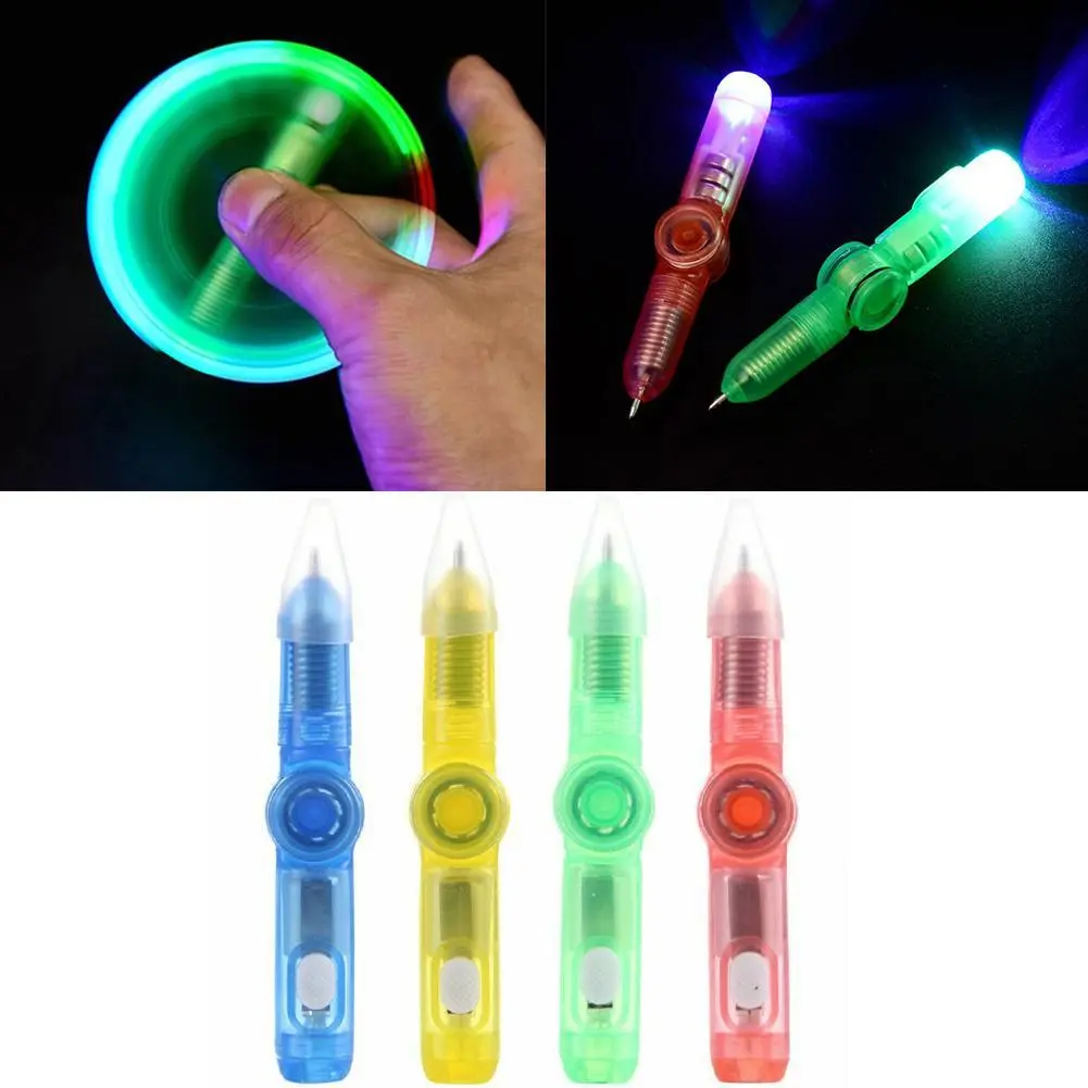 Bút Quay Phát Sáng, Thiết Kế Đầu Ngón Tay Sáng Tạo, Con Quay Bút Đèn LED, Thích Hợp Cho Học Tập Của Học Sinh, Giúp Giảm Căng Thẳng, W6M3