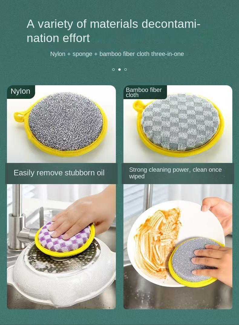 Product Introduction of Miếng Bọt Biển Rửa Chén, Dày, Không Dầu, Dụng Cụ Chà Nồi, Vải Rửa Chén, Miếng Cọ Rửa, Dụng Cụ Tẩy Vết Bẩn Và Làm Sạch Nồi, Tẩy Ma Thuật 1