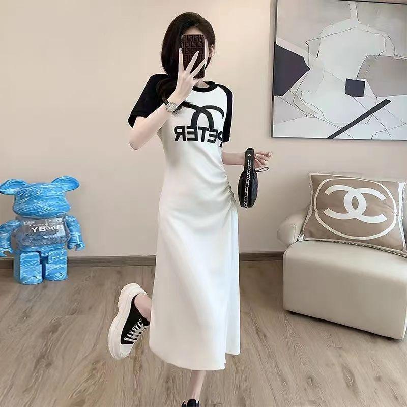 Product Introduction of Gaun Musim Panas Wanita, Gaya Klasik, Ketat Pinggang, Panjang Setengah, Atas Lutut, Skirt Baju-T Gaya Perancis, Ketibaan Baru pada 2024, Gaya Ins 5