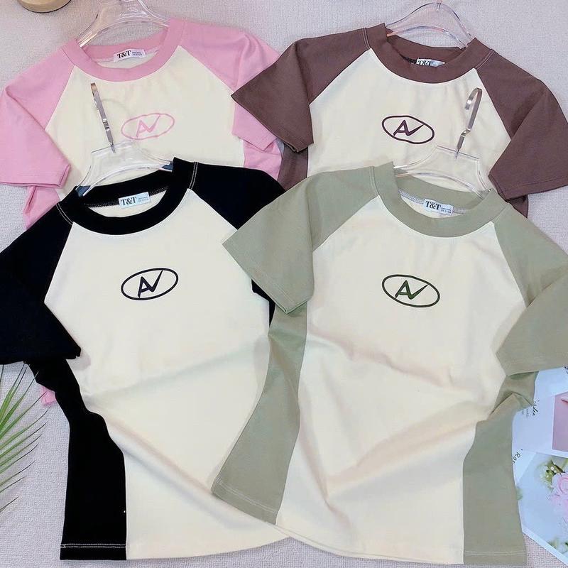 Áo thun nữ from ôm AV phối thân mặc tôn dáng đẹp( Mã T6))