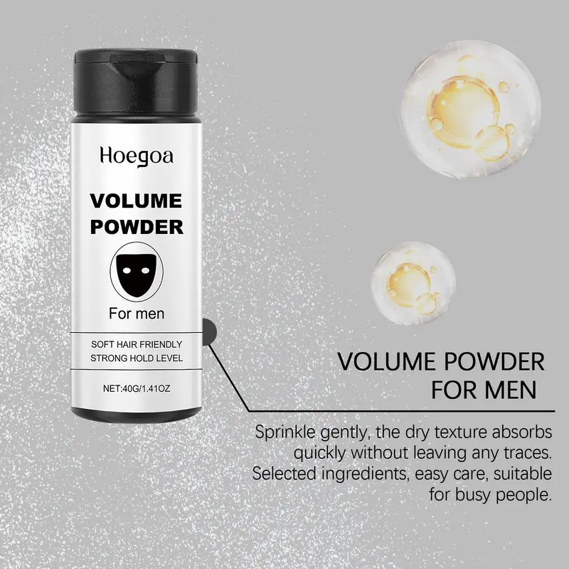 Hair Styling Powder, Quick Oil Absorption, Gentle Non-wash Hair Powder, Long Lasting Hair Styling Product for Men 7