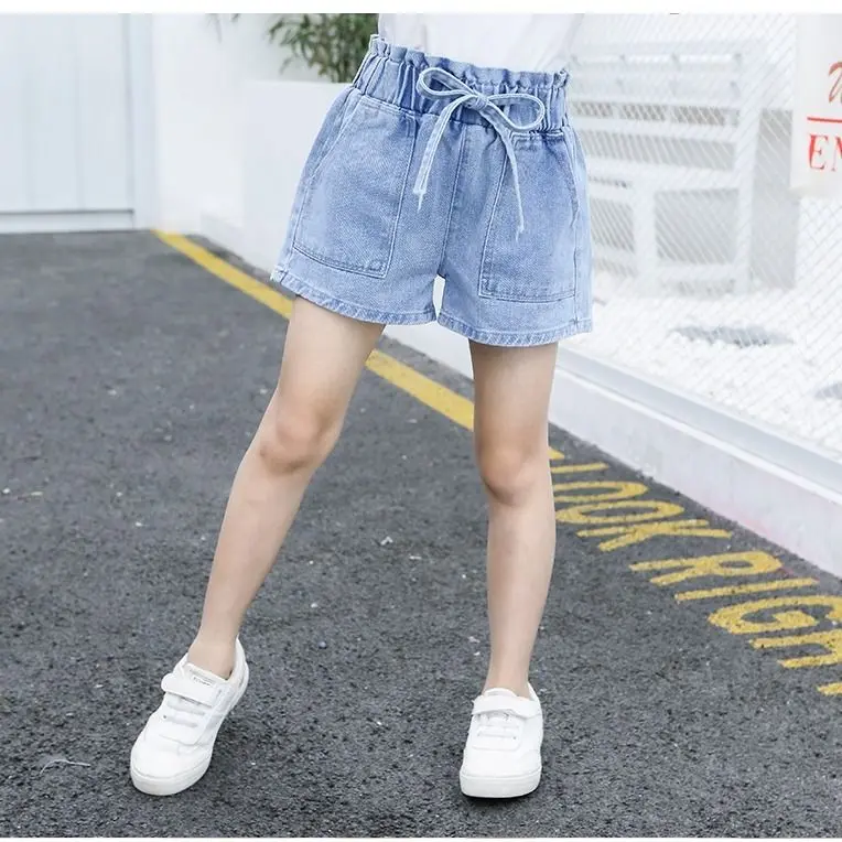 Quần Short Denim Mùa Hè, Phong Cách Hàn Quốc, Dành Cho Bé Gái, Thời Trang Mới, Có Thể Mặc Ngoài Trời, Quần Short Trẻ Em, Mỏng, Thích Hợp Cho Trẻ Em Trung Và Lớn, Quần Short Dễ Phối Đồ 7
