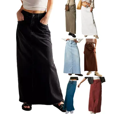 Selected Black Denim Maxi Skirts TikTok Shop