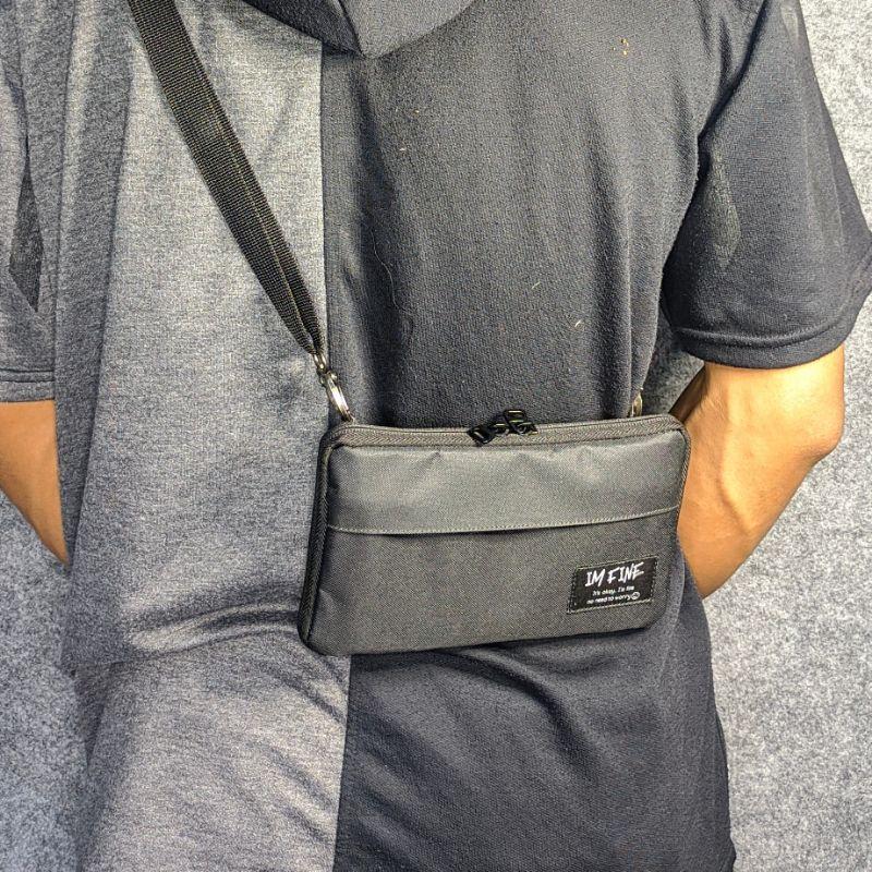 Pouch Wallet - Tas Dompet - Clutch Bag - Hand Bag - Sling Bag - Tas HP - Real Pict Pria Cowok 2