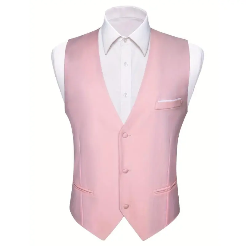 Men's Vest Tie Set Black Floral Suit Waistcoat Flower Vest Set for Business 2
