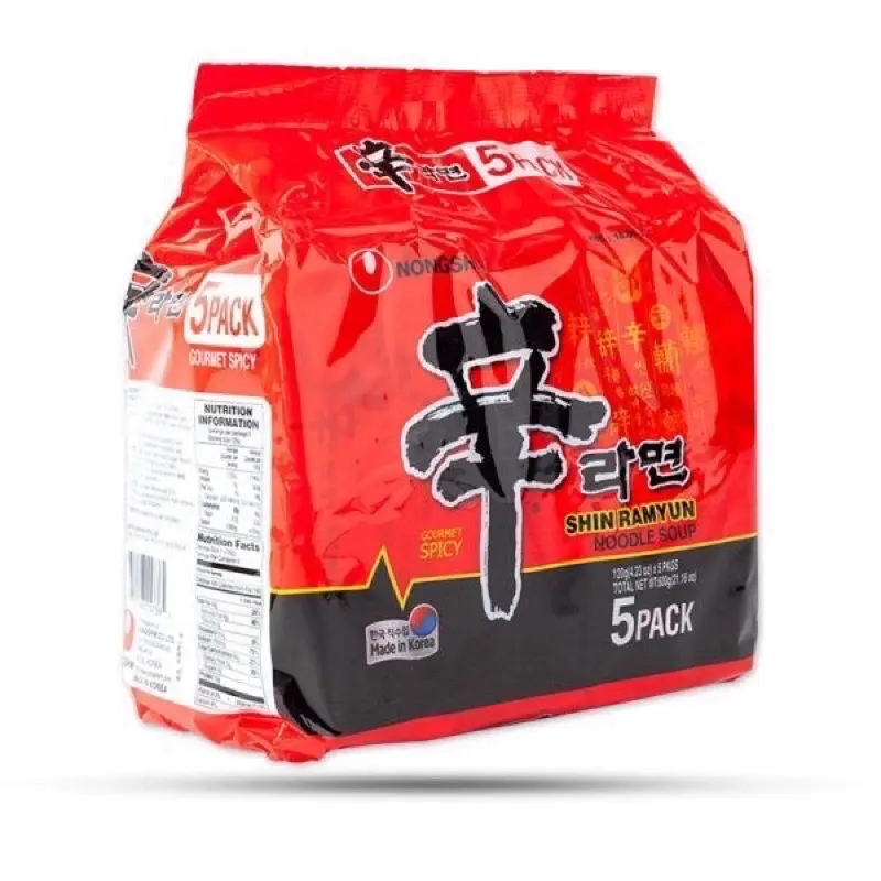 Lốc 5 gói mì cay Hàn Quốc Shin Ramyun Nongshim 120g / gói Miến