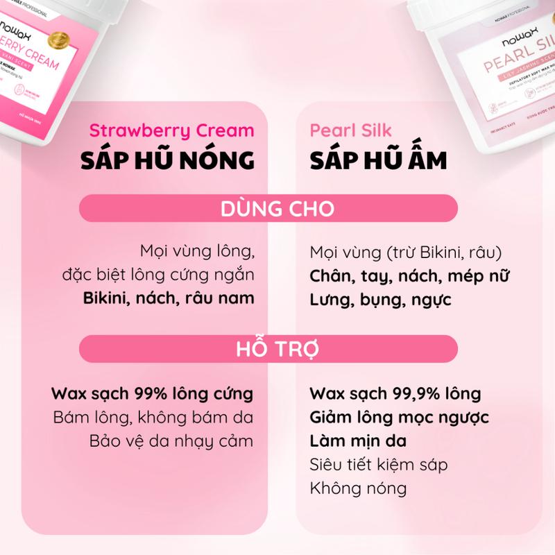Sáp nóng hũ Nowax Strawberry Hũ nhựa giữ ấm lâu, lựa chọn hàng đầu wax lông Bikini, Nách, Râu,... 1