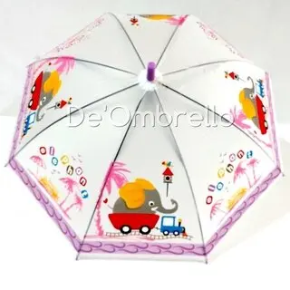 (007D)PVC Payung Anak Motif Cute Animals Dasar Doff 1