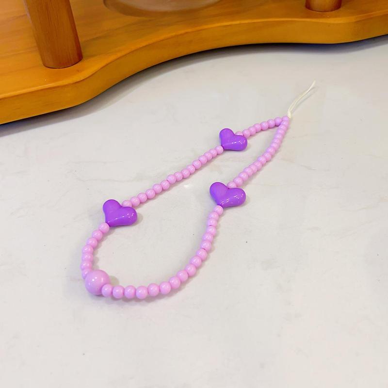 Beaded Phone Chain, Creative Design Mobile Phone Lanyard Charm, Decorative Hanging Strap for Phone 5
