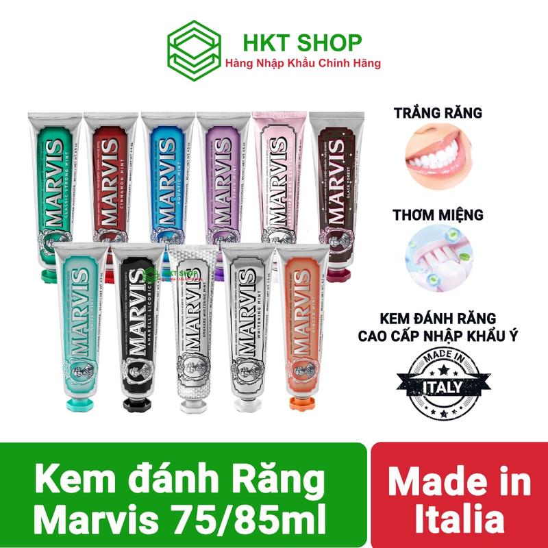  Kem đánh trắng răng thơm miệng MARVIS 85ml hương bạc hà the mát Nam Nữ Women man 