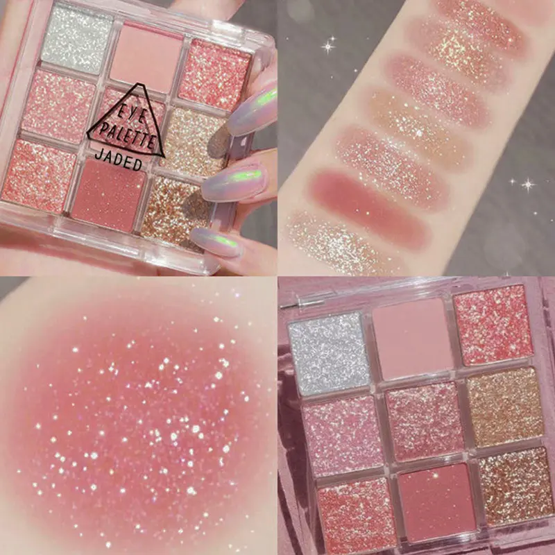 【ANISAHEN】 Palet Eyeshadow Matte 9 Warna Eyeshadow Kecantikan Shimmer Glitter Tahan Lama Kosmetik Rias