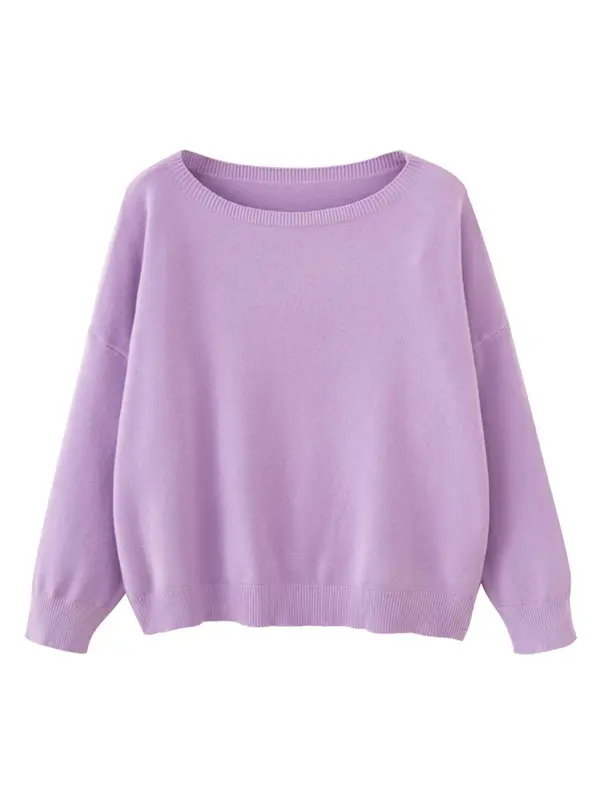 【Plus Size】 Solid Drop Shoulder Sweater, Casual Long Sleeve Scoop Neck Jumper for Fall & Winter, Women's Clothing for Daily Wear, Plus Size Clothing, Womenswear, Lady Tops 8