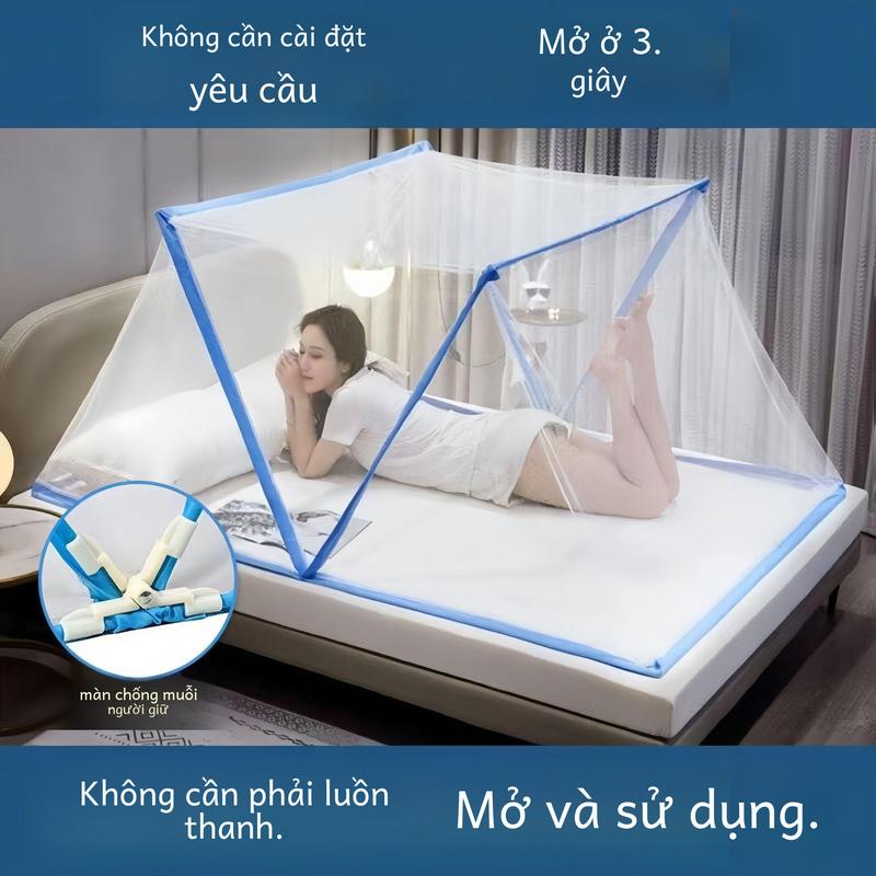 Folding Mosquito Net Miễn phí Cài đặt Tiện lợi Nhà ở Sinh viên Ký túc xá Mosquito Net Đối với trẻ em Người lớn Tiện lợi Single Double 8
