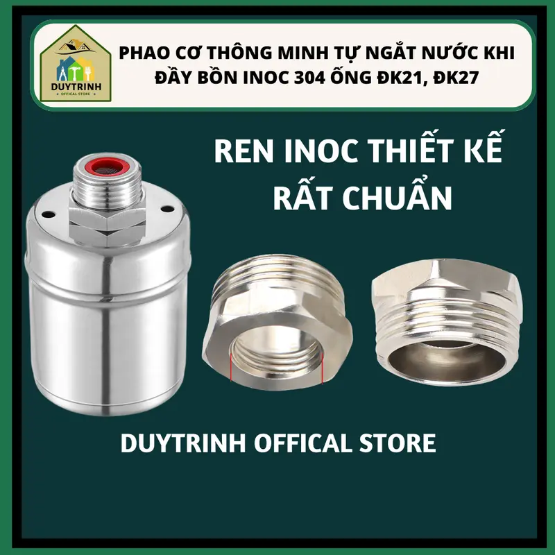 [Giá rẻ]Phao Chống Tràn Tự Động Inoc 304 Cao Cấp Đường Cấp Phi 21 2