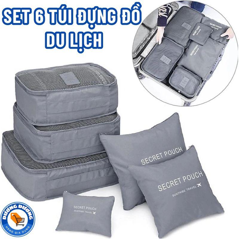 SET 6 Túi Đựng Quần Áo Mỹ Phẩm Giày Dép Vớ Mang Du Lịch Tiện Lợi - Combo 6 Đựng Đồ Du Lịch Xếp Gọn Chống Thấm Túi Du Lịch Túi Đựng Phẩm Mỹ Đô Dùng Nhiều Size Bag Nhung
