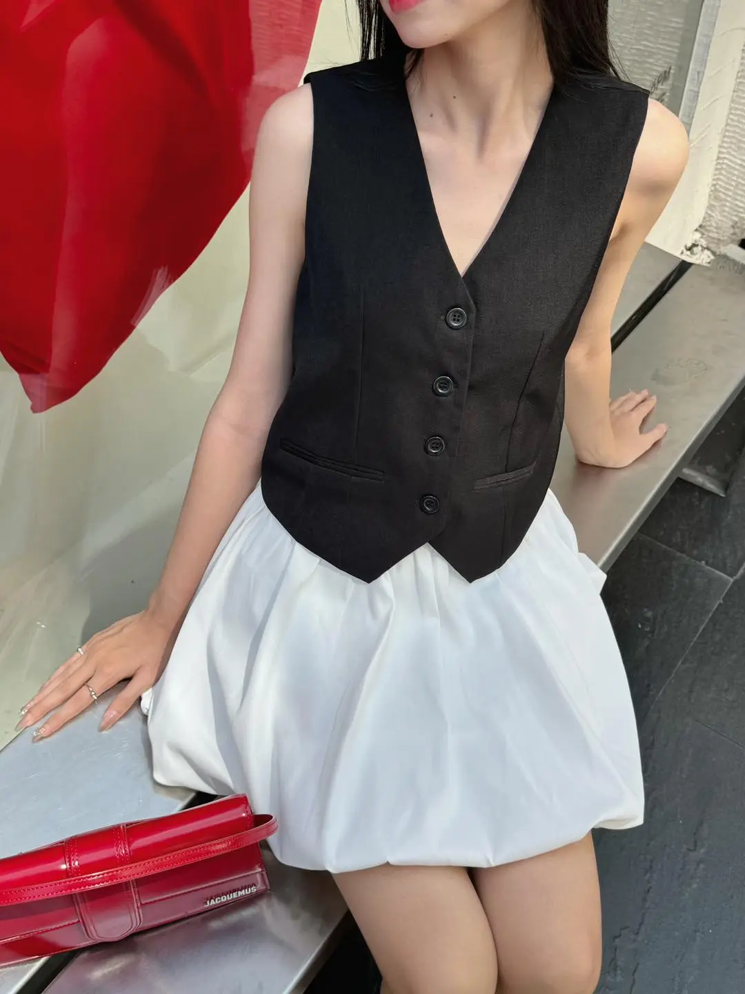 Ceci Cela - Áo V ghile đơn giản cá tính Women Top