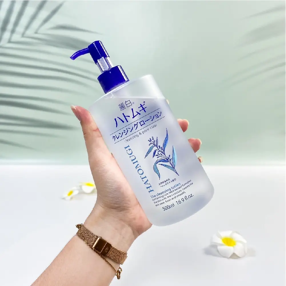 Nước tẩy trang ý dĩ Hatomugii Chai 500ml Tẩy sạch lớp makup Cosmetic