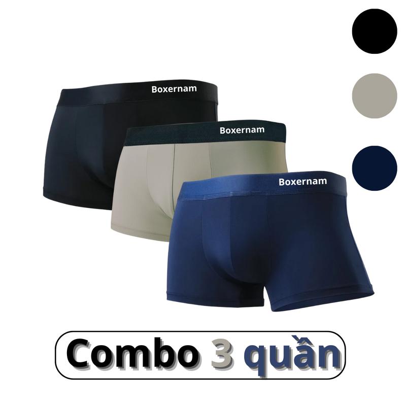 Quần lót nam combo 3 quần boxer thun lạnh siêu thoáng co giãn 4 chiều BOXERNAM Menswear Sịp
