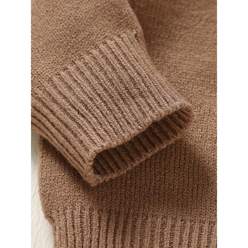 Product Introduction of Toddler Autumn Winter Knit Sweaters Long Sleeve Round Neck Solid Color Knitwears 43