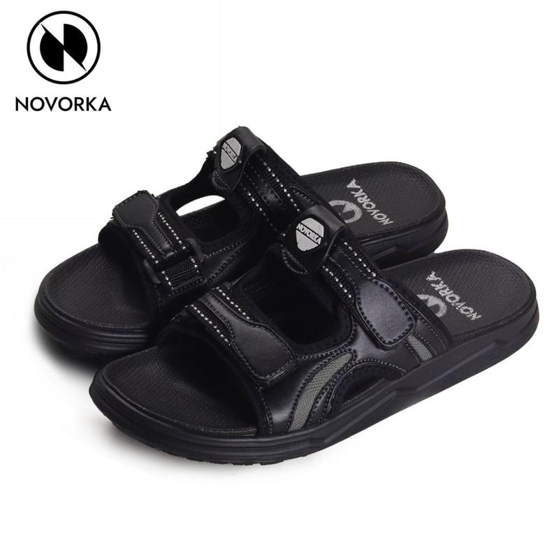 Sandal Kulit Pria Casual Sendal Slop Strap Selop Dewasa Cowok Kekinian Terbaru Gunung - V 03 1